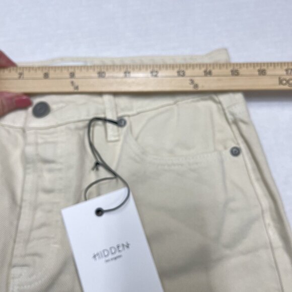 Hidden Tracey Jeans Womens 28 Cream Tracey High Rise Straight Distressed Denim - Picture 8 of 13